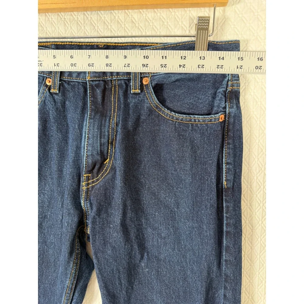 Levis 505 Regular Fit Classic Jeans Men 30x29 Dark Wash Straight Leg Denim Chore